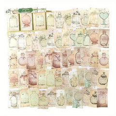60pcs 30 Patterns Paper Glassware Bottle Shaped Decorative Stickers