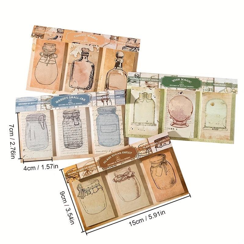 60pcs 30 Patterns Paper Glassware Bottle Shaped Decorative Stickers