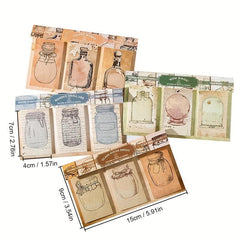 60pcs 30 Patterns Paper Glassware Bottle Shaped Decorative Stickers