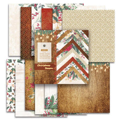 24 Sheets Christmas Background Paper Cut Paper DIY for Creative Production