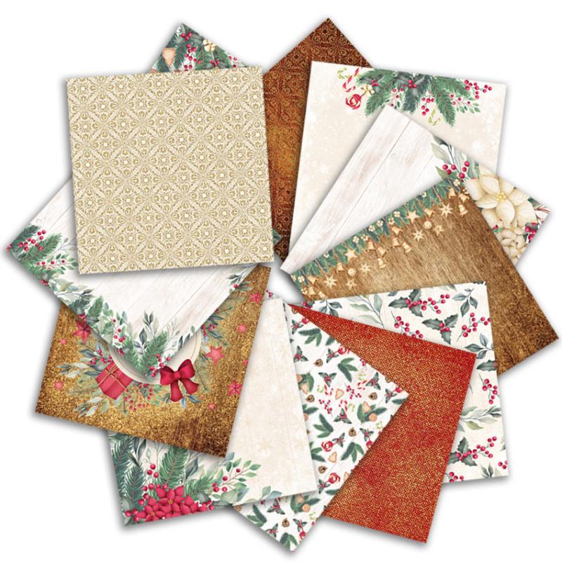 24 Sheets Christmas Background Paper Cut Paper DIY for Creative Production