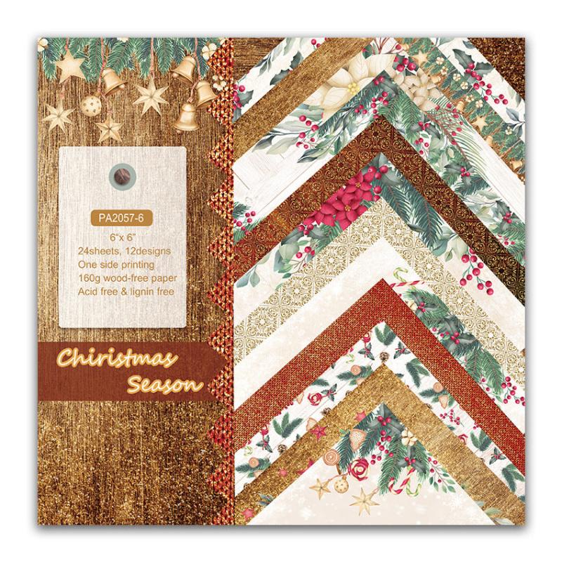 24 Sheets Christmas Background Paper Cut Paper DIY for Creative Production
