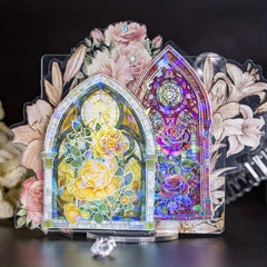 10pcs Waterproof Rose Window Stickers for Planners Scrapbook Laptops
