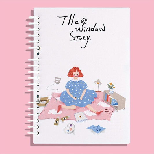 Cartoon Girl Succulent Plant Coil Book A5 Loose-leaf 60 Sheets