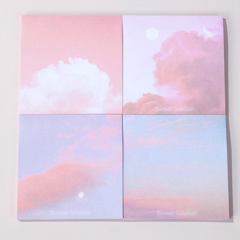 4pcs Colorful Cloud Sticky Notes 3x3 Inch 50 Sheets