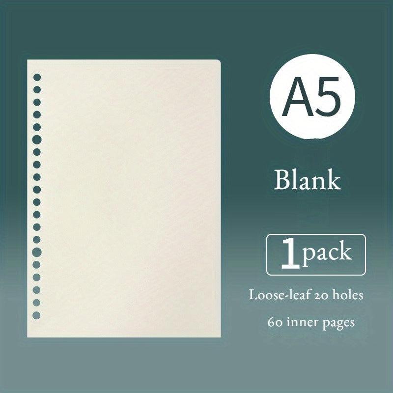 B5/A5 Loose Leaf Book Refill, 60 Sheets, Horizontal Line/Gri