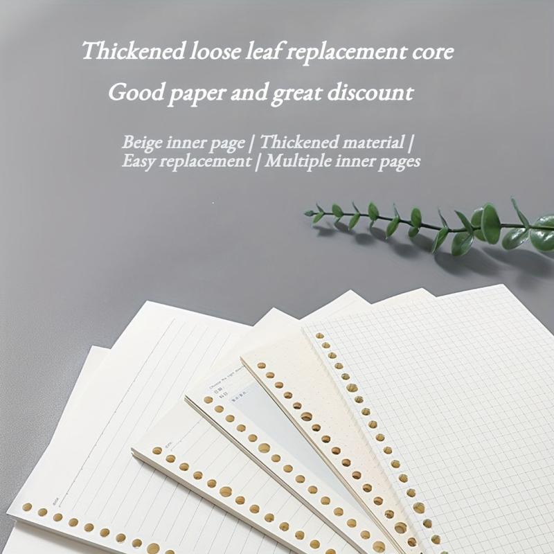 B5/A5 Loose Leaf Book Refill, 60 Sheets, Horizontal Line/Gri