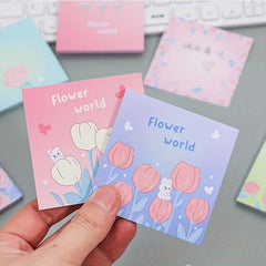 Cartoon Tulip Sticky Notes Memo Pad for Students