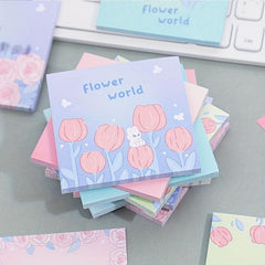 Cartoon Tulip Sticky Notes Memo Pad for Students