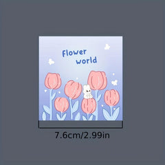 Cartoon Tulip Sticky Notes Memo Pad for Students