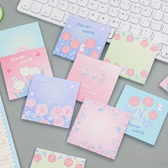 Cartoon Tulip Sticky Notes Memo Pad for Students