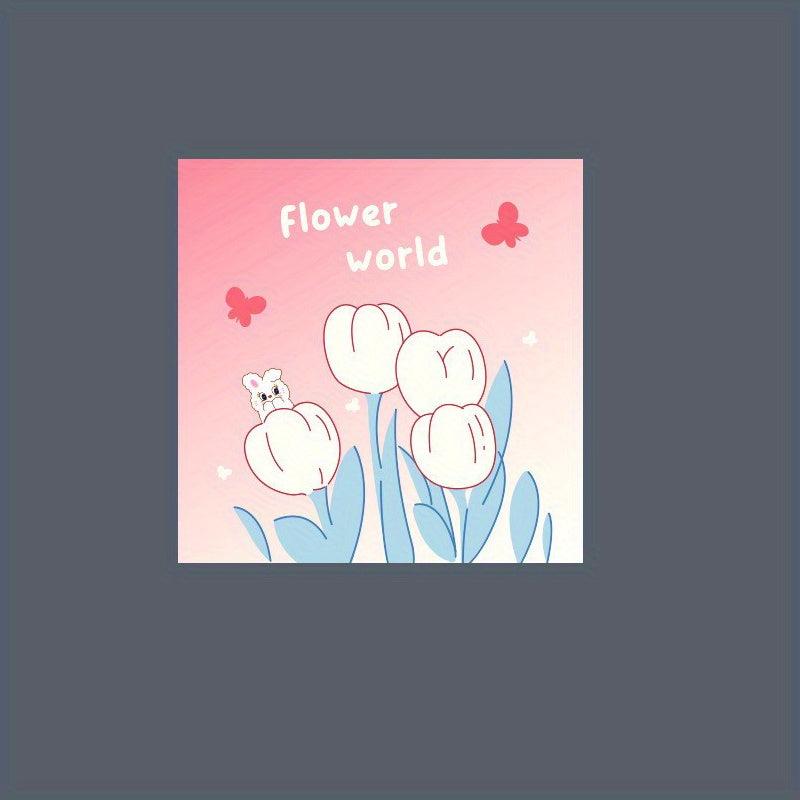 Cartoon Tulip Sticky Notes Memo Pad for Students