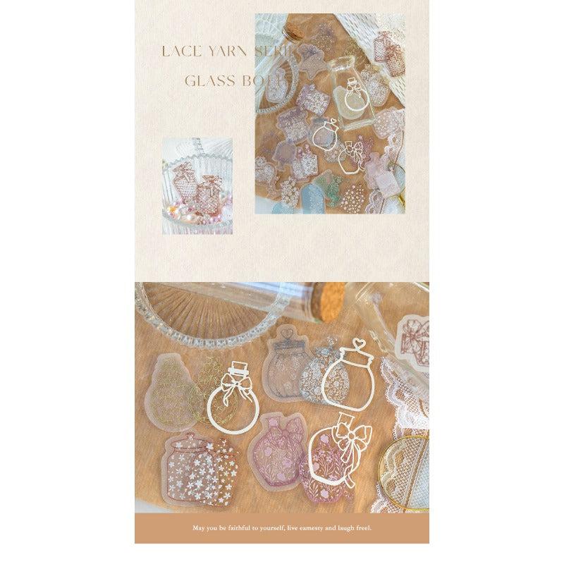 33pcs Lace Multicolor Yarn Sticker Dream Island Journal Decoration Material