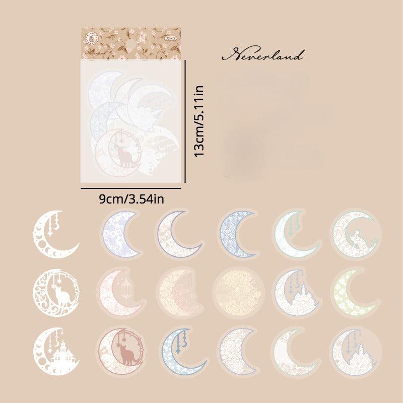 33pcs Lace Multicolor Yarn Sticker Dream Island Journal Decoration Material