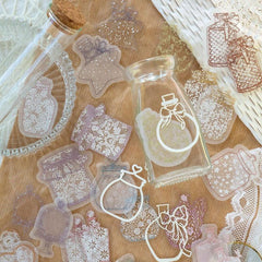 33pcs Lace Multicolor Yarn Sticker Dream Island Journal Decoration Material