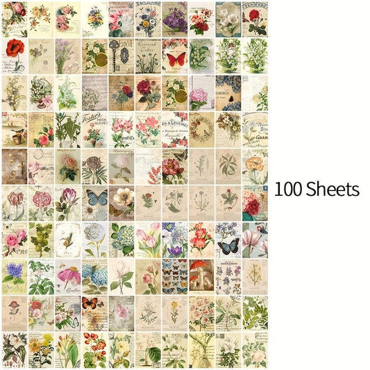 100 Pcs Mini Retro Tent Paper DIY Scrapbook Material