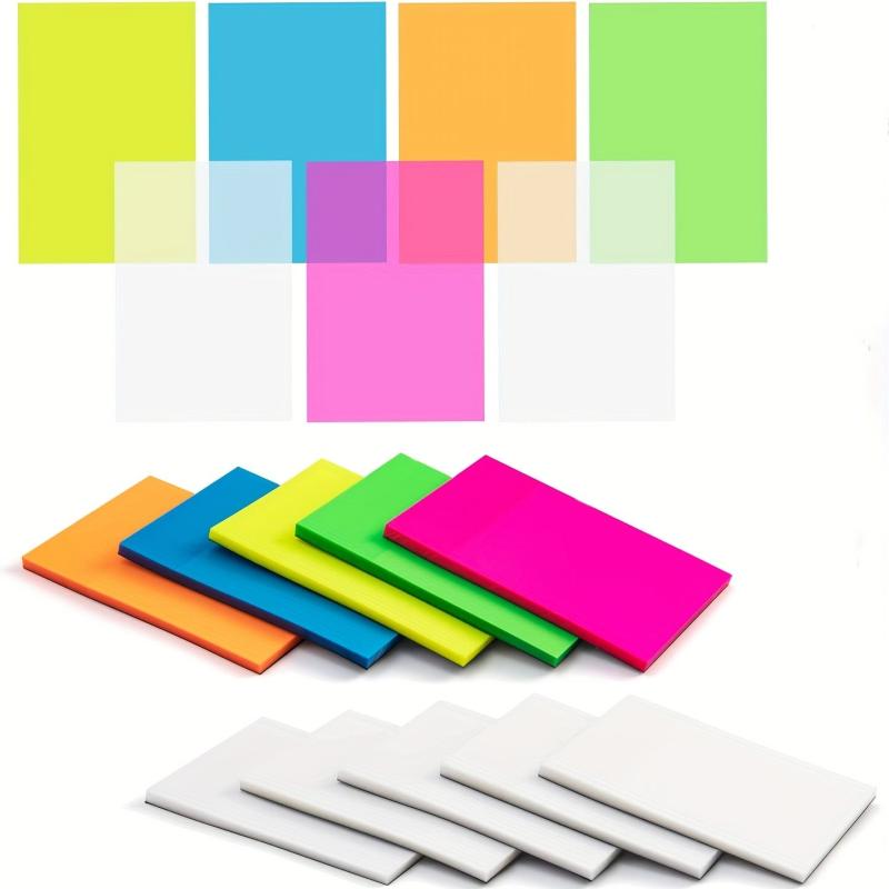 500 Sheets Transparent Sticky Notes Waterproof Office Memo Paper Pack