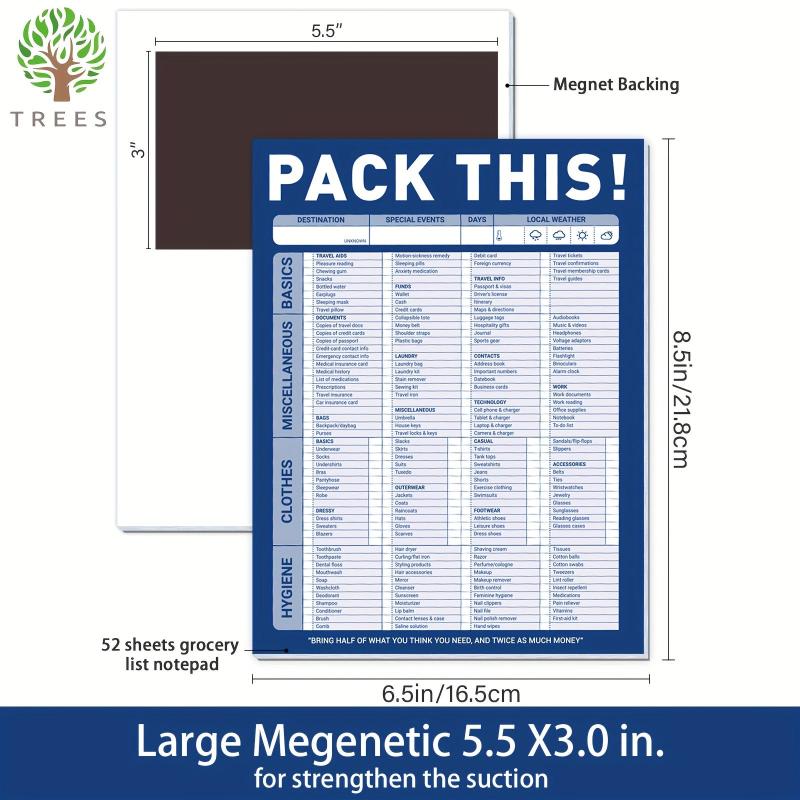 Trees Grocery List Magnet Pad 52 Sheets