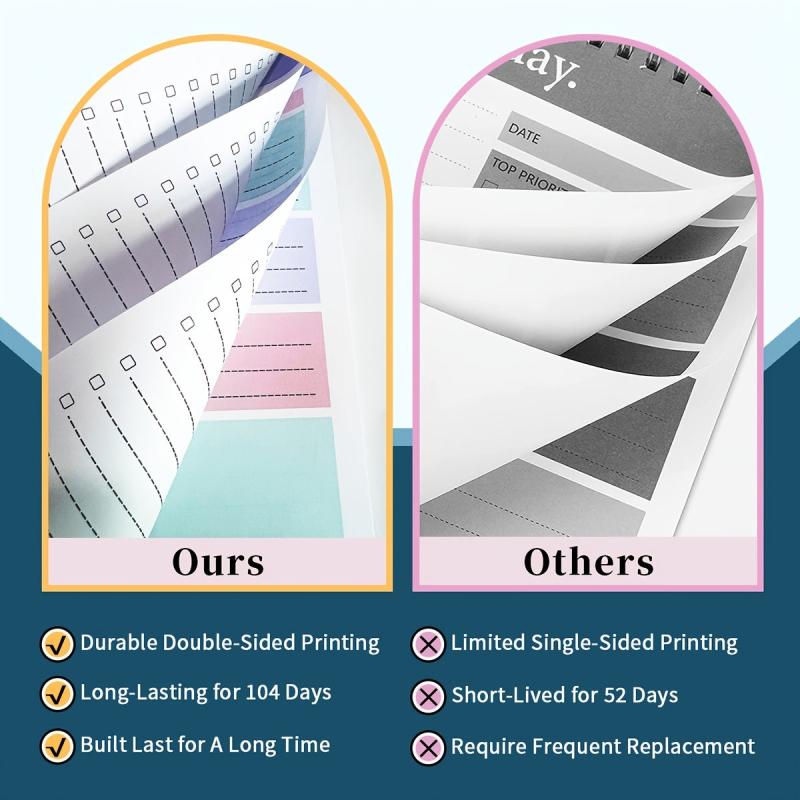 52 Sheets Top Priority To Do List Spiral Checklist Organizer