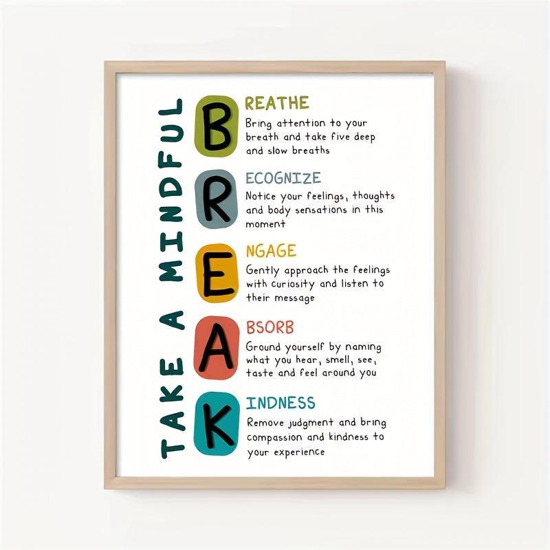 Mindful Mental Health Wall Decor 8x10 Art Print