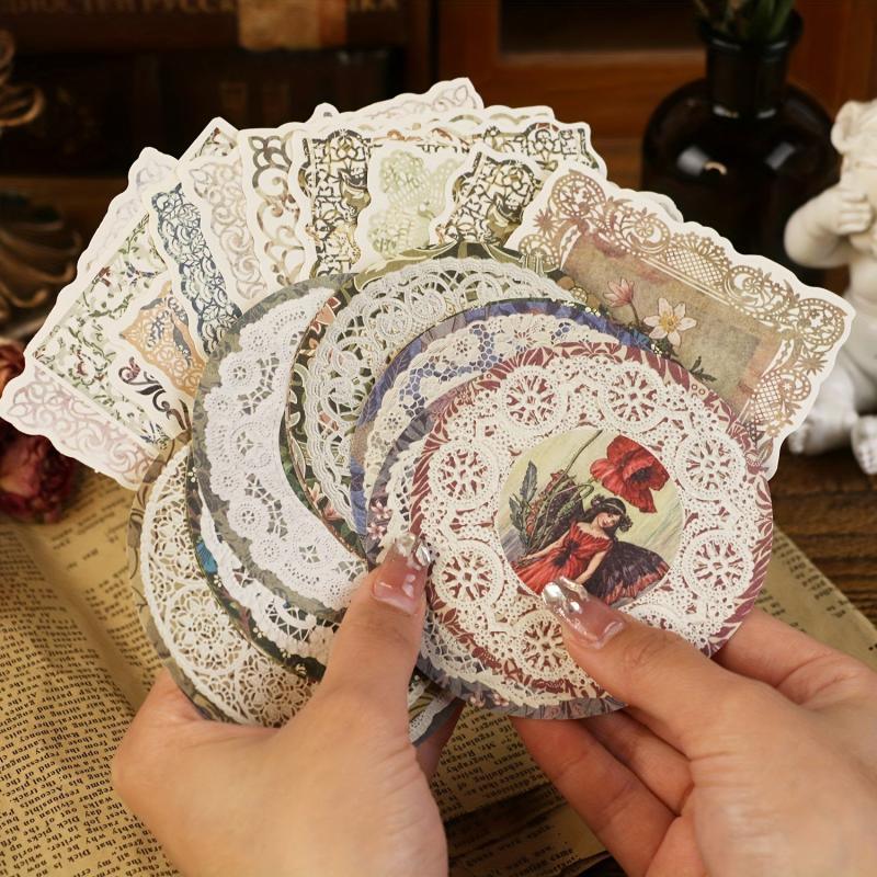 40pcs Retro European Banquet Characters Lace Scrapbooking Material Paper