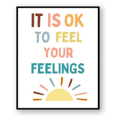 Feeling Quote Student Emotions Print Rainbow Decor