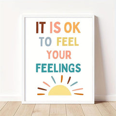 Feeling Quote Student Emotions Print Rainbow Decor