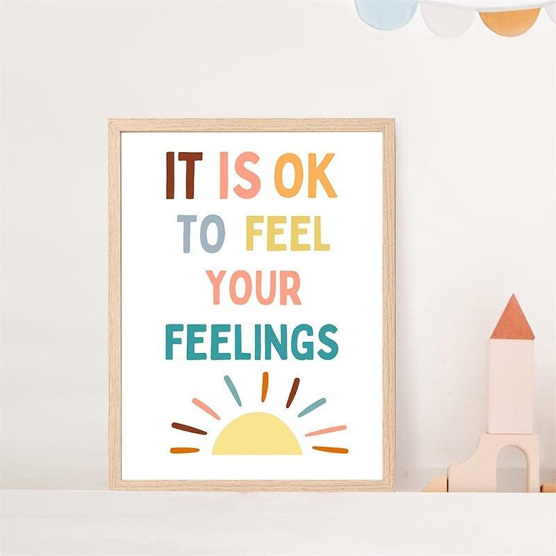 Feeling Quote Student Emotions Print Rainbow Decor