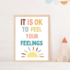 Feeling Quote Student Emotions Print Rainbow Decor