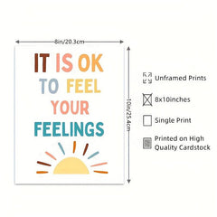 Feeling Quote Student Emotions Print Rainbow Decor
