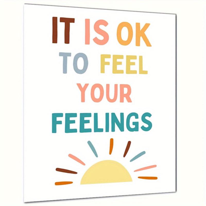 Feeling Quote Student Emotions Print Rainbow Decor