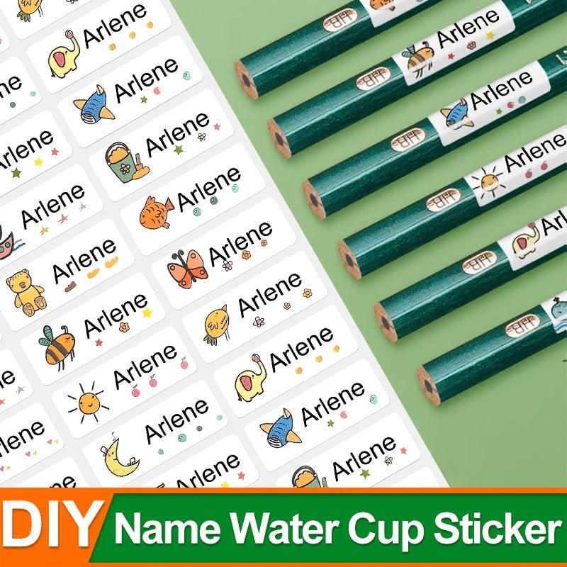 Personalized Name Sticker Waterproof Cartoon Pattern Label School Stationery
