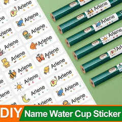 Personalized Name Sticker Waterproof Cartoon Pattern Label School Stationery