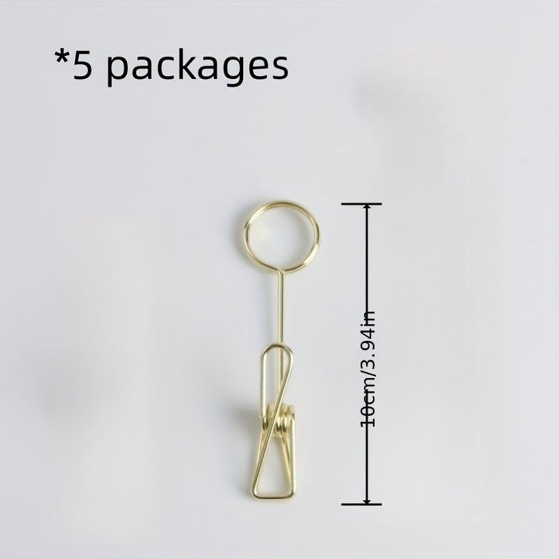 Metal Note Holders Set of 5 - Office Desk Memo Holders
