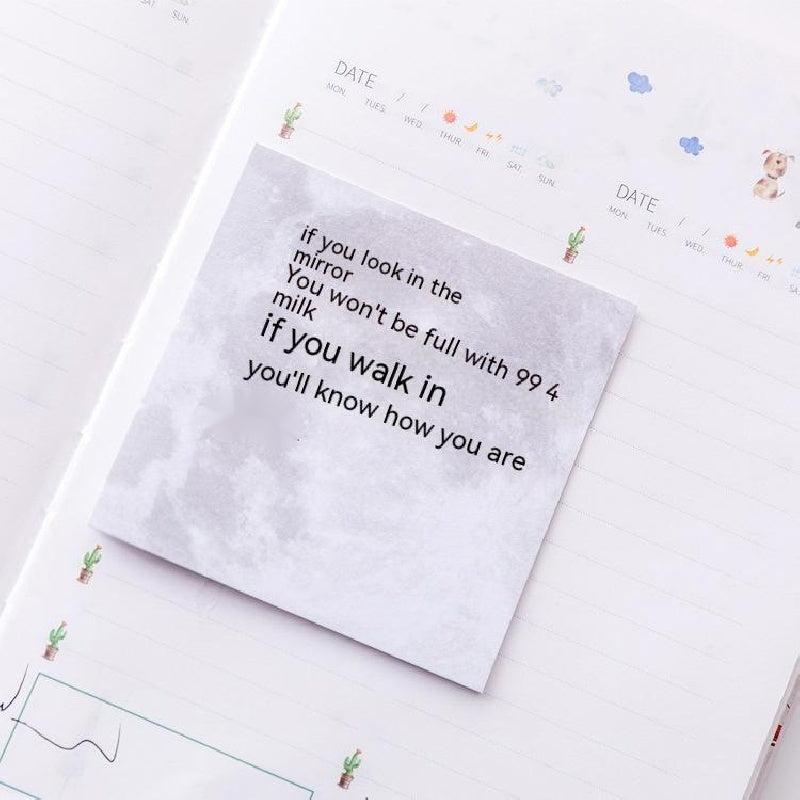 Square Planet Sticky Notes Tearable And Sticky Painting Memo Pads 50 Sheets