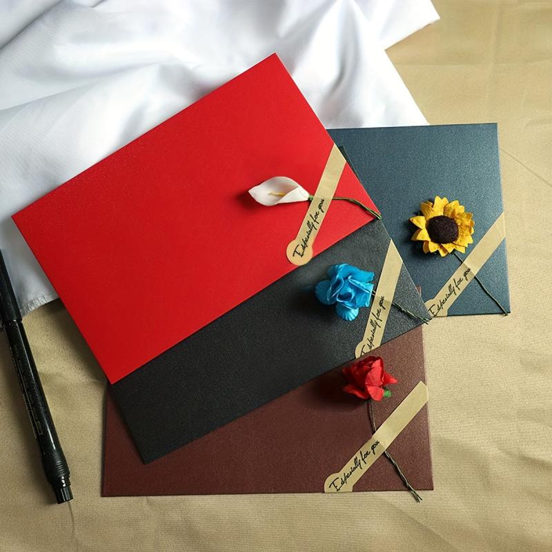 4pcs Retro Letter Paper Set Love Letter Envelope Confession Gift Flowers