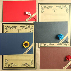 4pcs Retro Letter Paper Set Love Letter Envelope Confession Gift Flowers