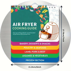 Air Fryer Cheat Sheet Magnets Cooking Guide Set