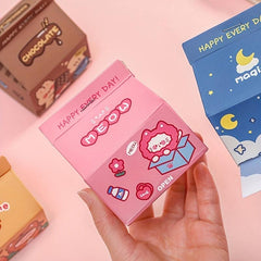 200 Sheets Milk Box Sticky Note Paper Non-Adhesive Boxed Sticky Notes