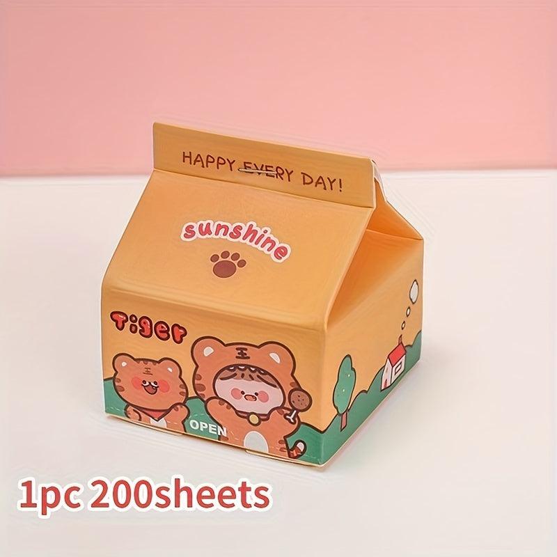 200 Sheets Milk Box Sticky Note Paper Non-Adhesive Boxed Sticky Notes