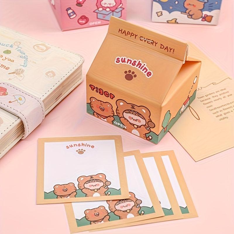 200 Sheets Milk Box Sticky Note Paper Non-Adhesive Boxed Sticky Notes