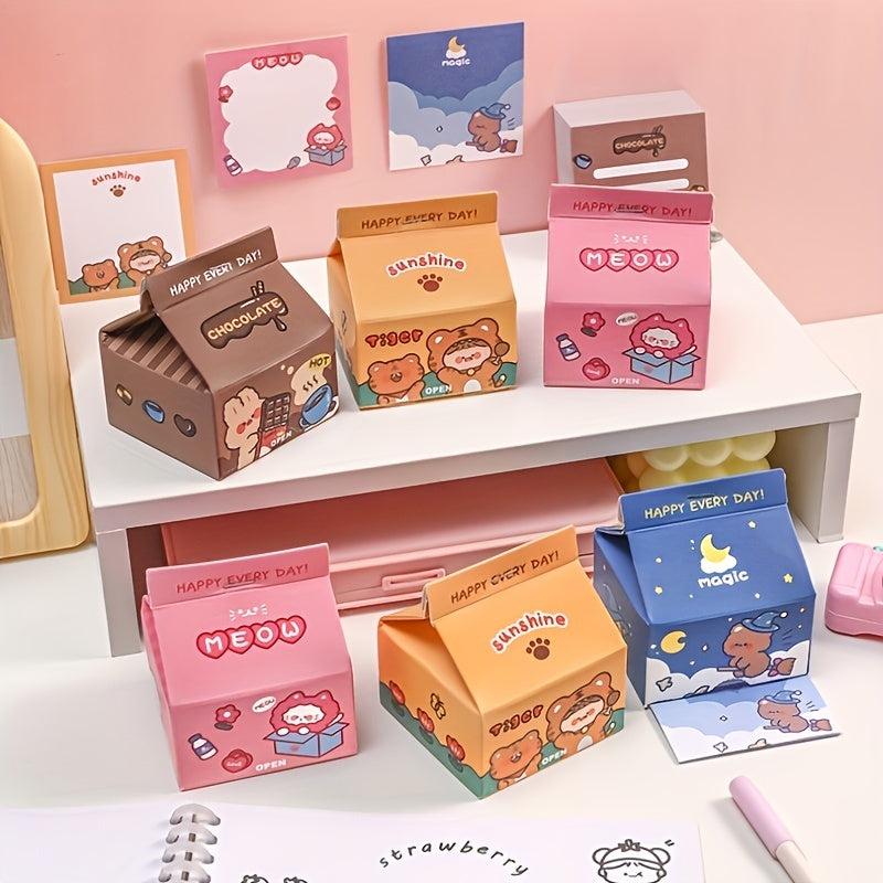 200 Sheets Milk Box Sticky Note Paper Non-Adhesive Boxed Sticky Notes