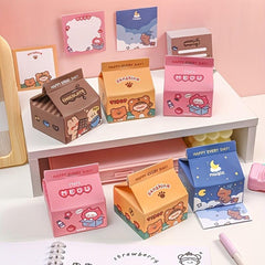 200 Sheets Milk Box Sticky Note Paper Non-Adhesive Boxed Sticky Notes