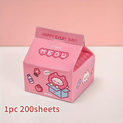 200 Sheets Milk Box Sticky Note Paper Non-Adhesive Boxed Sticky Notes