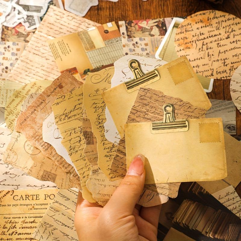 200pcs Vintage Scrapbook Paper & Stickers Set for DIY Journals Planners