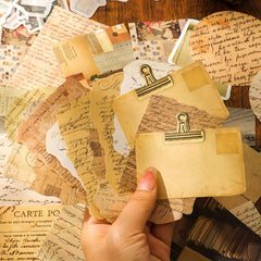 200pcs Vintage Scrapbook Paper & Stickers Set for DIY Journals Planners