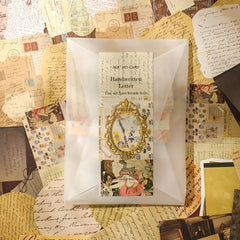 200pcs Vintage Scrapbook Paper & Stickers Set for DIY Journals Planners