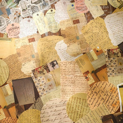 200pcs Vintage Scrapbook Paper & Stickers Set for DIY Journals Planners