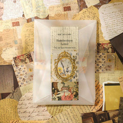 200pcs Vintage Scrapbook Paper & Stickers Set for DIY Journals Planners