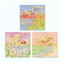 3x3 Painting Pattern Sticky Notes 3 Packs, 4 Series, 90 Sheets